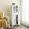 3 Tier Freer-Standing Bathroom Cabinet with 2 Drawers and Glass Doors